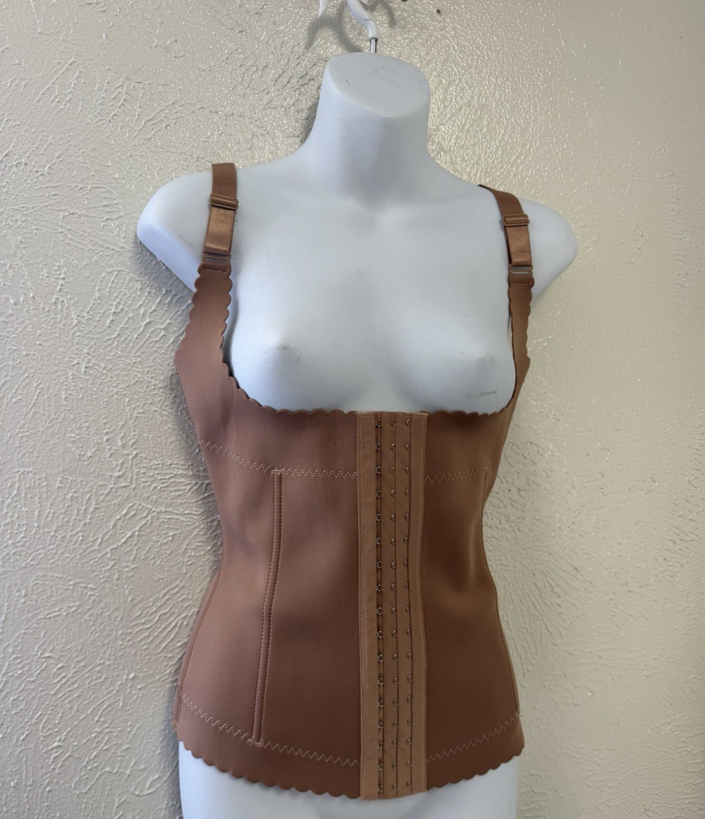 Women's Prima Valentina Nude Corset Underbust Clincher Vest Shapewear Sz Med